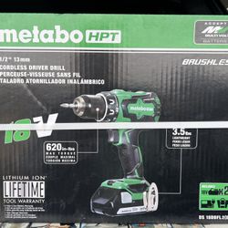 Metabo HPT MultiVolt 18-volt 1/2-in Brushless Cordless Drill (2 Li-ion Batteries Included and Charger Included)