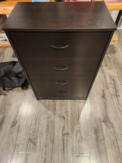 Dark Brown 4-Drawer Chest Dresser