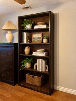 Solid wood bookshelf cabinet