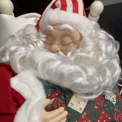 Christmas Decor - Sleeping Santa Animatronic Figure