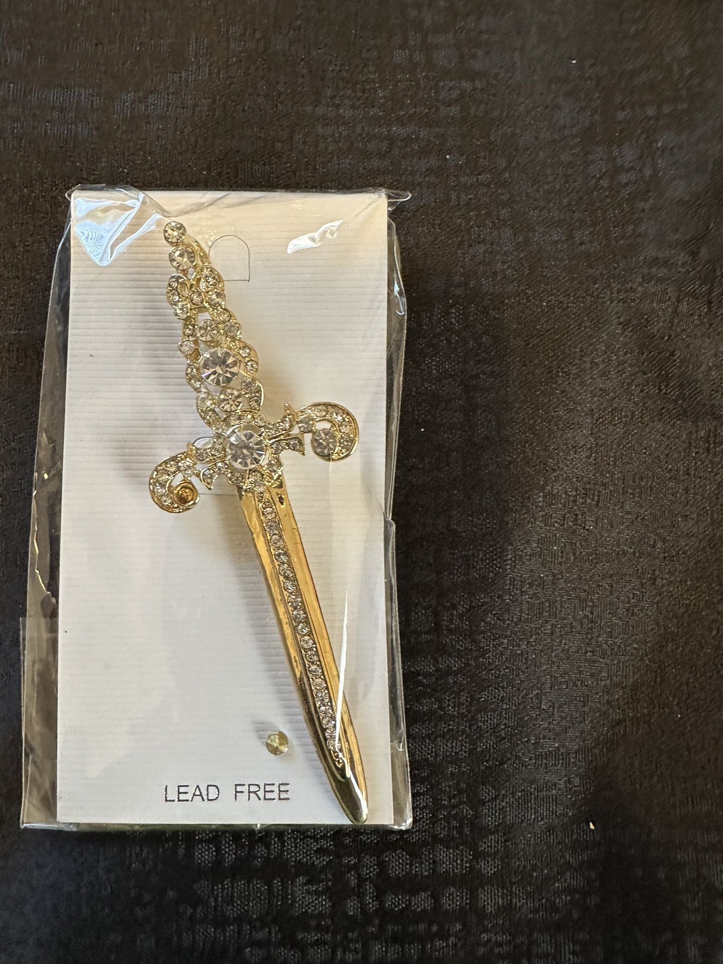 Gold Dagger Brooch