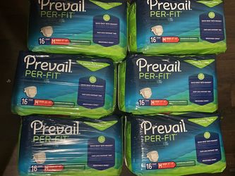 Prevail PER-FIT Adult Briefs Medium Maximum Plus – 6 Sealed Packs / 96 Total