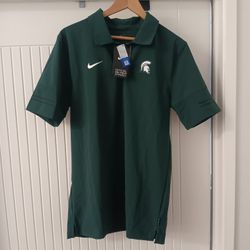 Michigan State Spartans Nike 2020 Sideline Coaches Flex Performance Polo Green Small Standard Fit