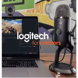 Logitech for Creators Blue Yeti USB Microphone for Gaming, Streaming, Podcast, YouTube, Discord, PC, Studio Sound, Plug & Play-Blackout