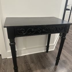 Black Entryway Table with Drawer | Vintage Console Table