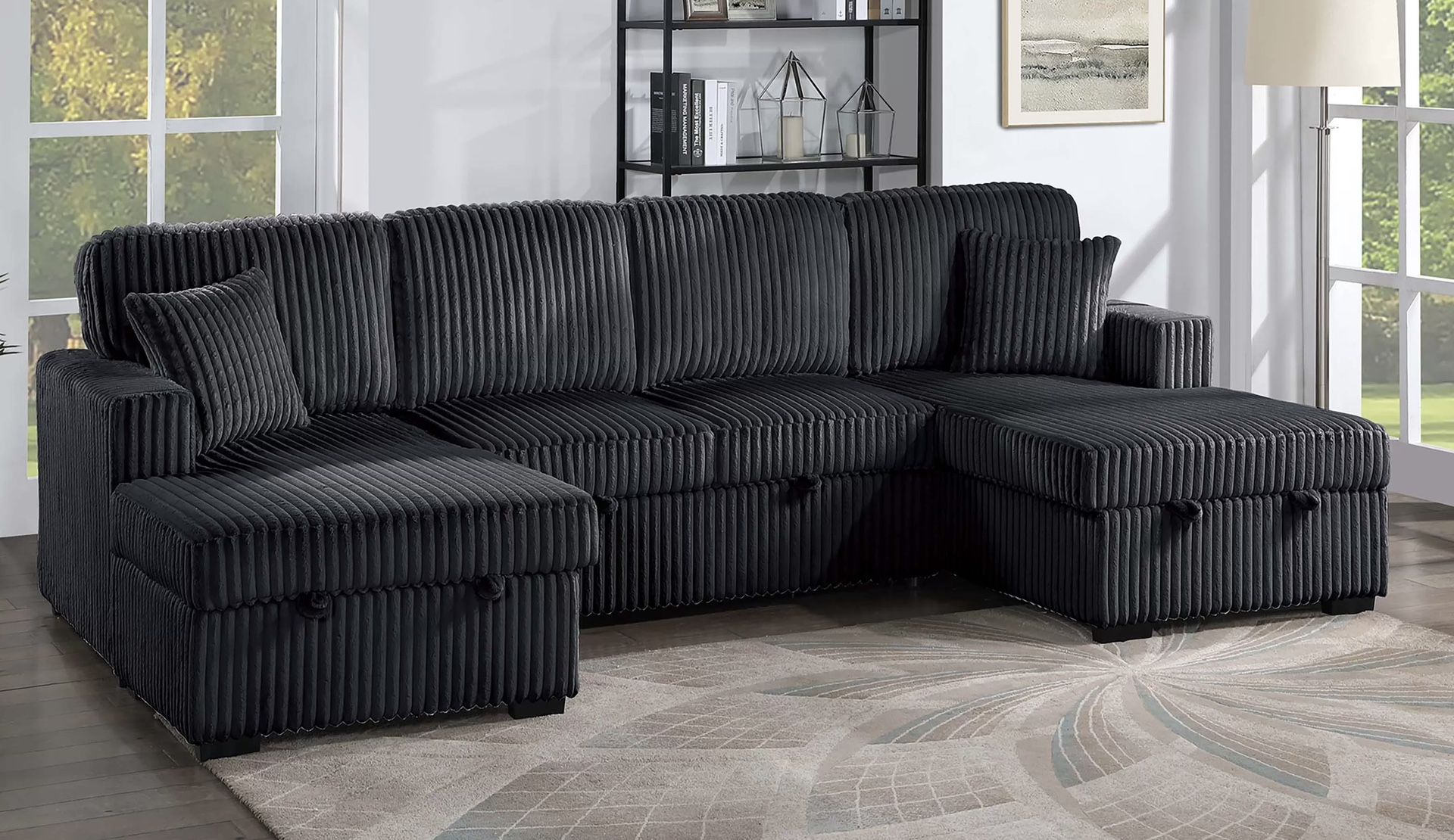 New Sleeper Sectional Couch with 2 Chaise Storage! Includes Free Delivery 🚚!