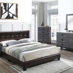4 Pc Queen Bedroom Set 100 Day Payment Option 