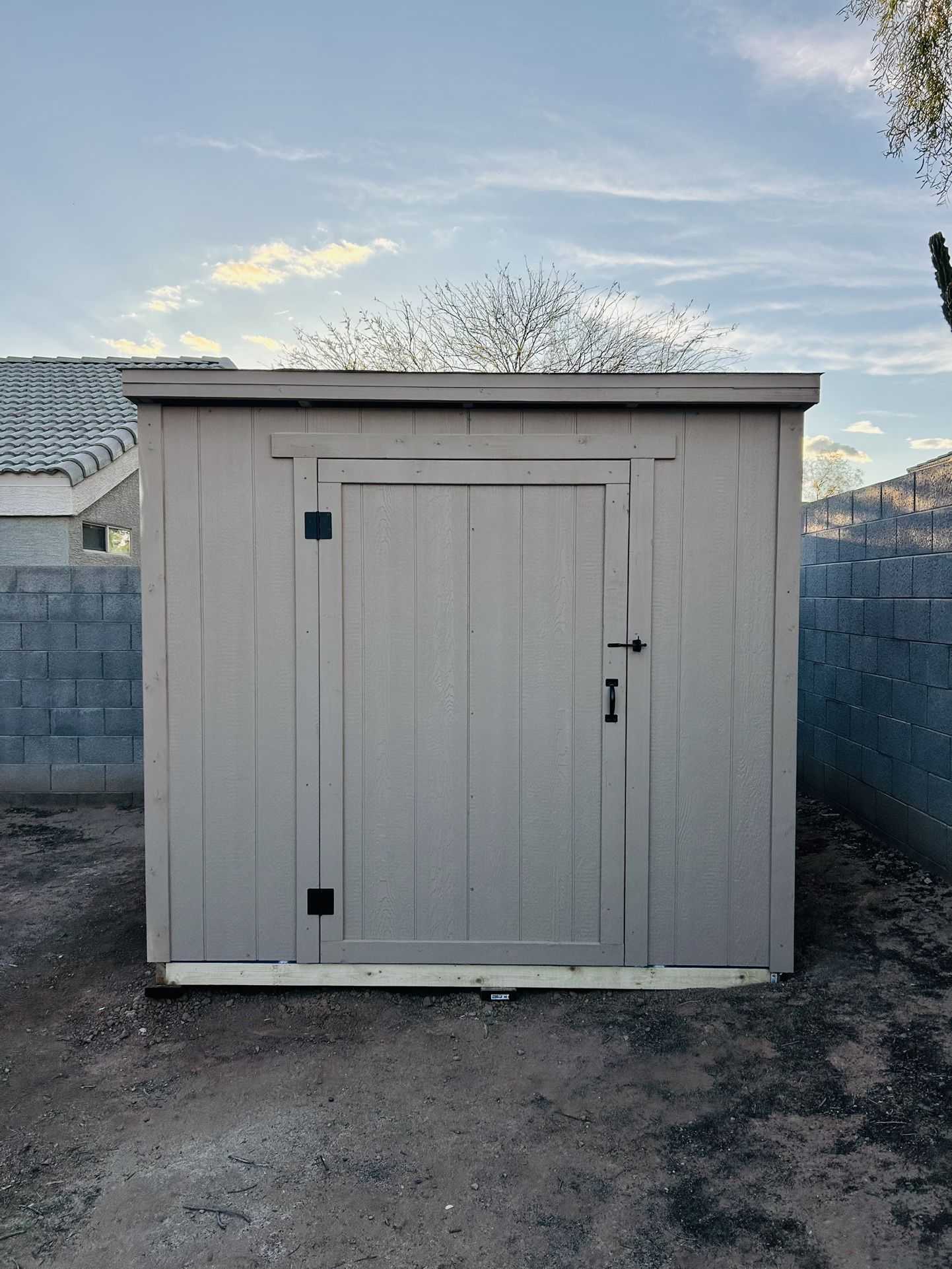 8 ft x 8 ft Wood Storage shed (HOA Approved)