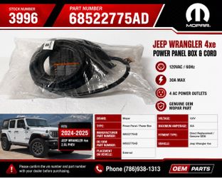 2024-2025 JEEP WRANGLER 4Xe 2.0L TURBO PHEV( PLUG-IN HYBRID) OEM BRAND NEW MOPAR POWER PANEL BOX & CORD.