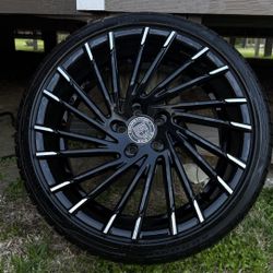 20" LEXANI WHEELS WRAITH BLACK WITH MACHINED TIPS RIMS FULL SET
