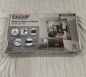 Brand new, never used ErgoAV medium motion TV wall mount for 32"-65" TVs. Supports up to 75 Ibs
