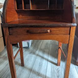 Antique Wood Kid's Rolltop Desk 