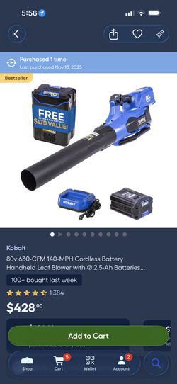 Kobalt   Blower 80V