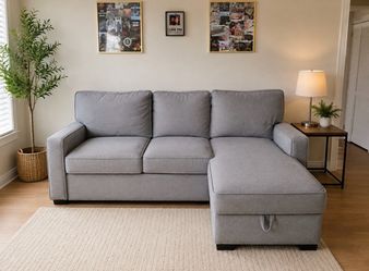 MUST GO! Grey Pullout Couch
