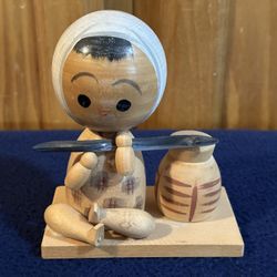 Vintage Japanese Sosaku Kokeshi Doll…Solid Wood