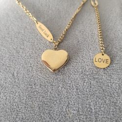 Heart Pendant With Good Luck Printed 