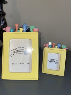 FIESTA Medium Photo Frame InYellow”Retired” & FIESTA Small Photo Frame In Yellow “Retired”