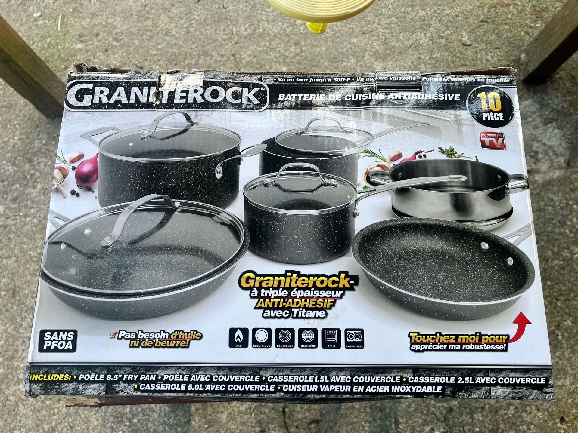Granite rock 10 piece non stick cookware