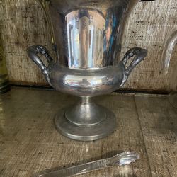 Vintage WM Silver Plated Trophy Cup Ice Champagne Wine Bucket Bar Display 