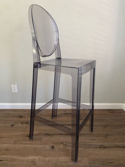 Acrylic tall desk chair or bar stool 46.5 x 14.5