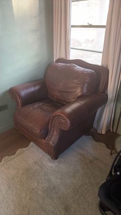 Leather sofa chair