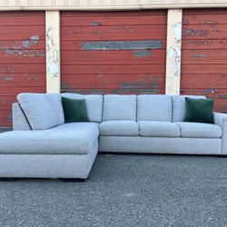 Living Spaces Gray Sectional Sofa Couch
