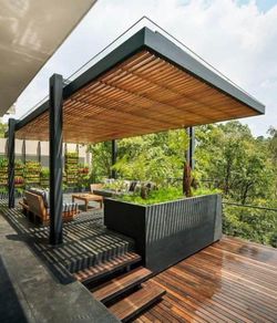 Mid-Century modern Pergola And Patio Cover 