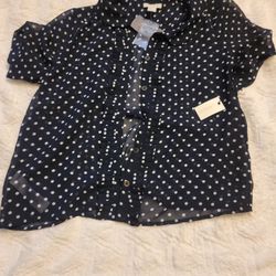 F21 Sheer Polka Dot Top