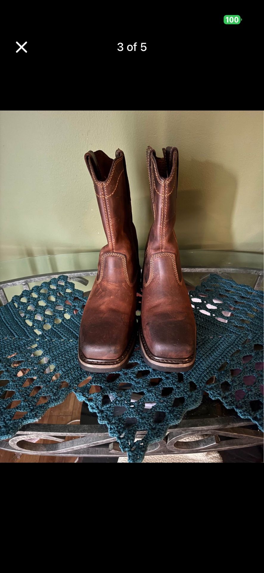 Caterpillar Western Style Cowboy Boots Size 10