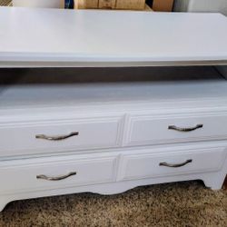 White 2 Lg Drawers Chest 44"X18"31"H
