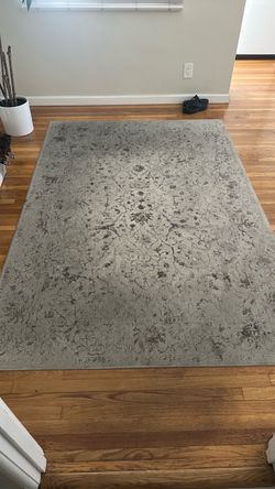 Gray Floral Area Rug