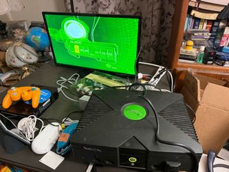 Original Microsoft Xbox Console with games remote and cables