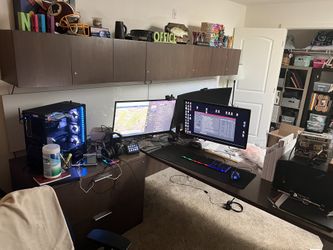 Executive Desk And Wall Cabinet