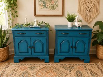 Teal Vintage Nightstands