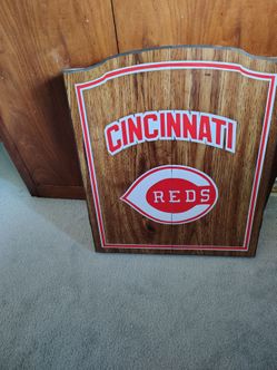 Cincinnati red dart board cabinet with board