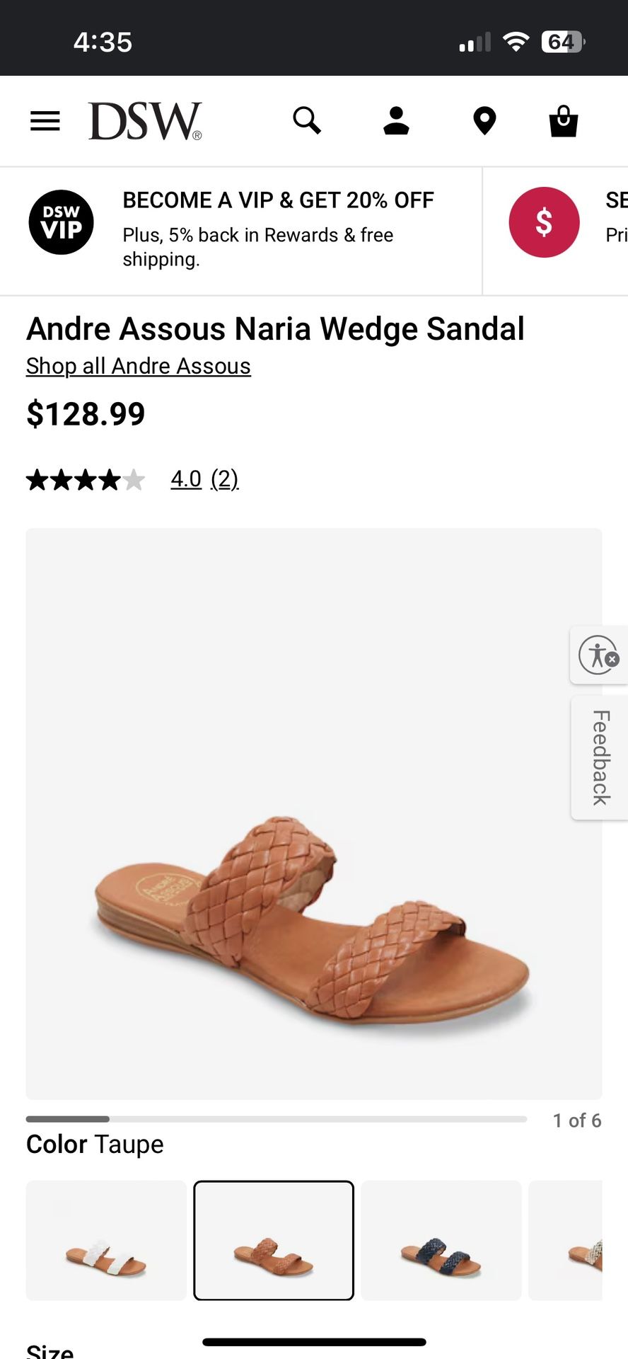 Size 7 André Assous Naria Wedge Sandal