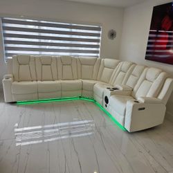 Seccional Reclinable Led Electrico 