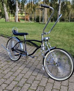 24” Black Lowrider Frame W/ Handlebars Parts