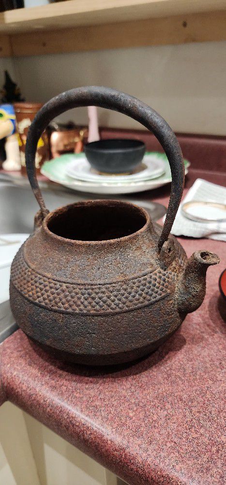 Antique Cast Iron Japanese Tea Kettle