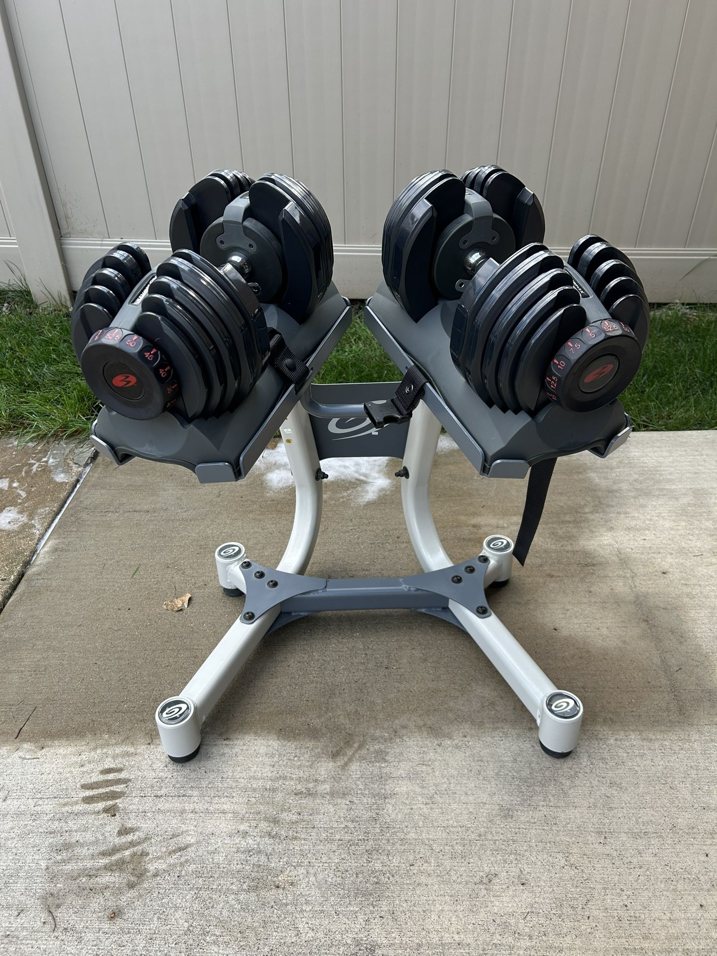Bowflex Dumbells with stand