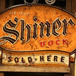 Vintage Shiner Bock Beer Sign – Rustic Bar Decor