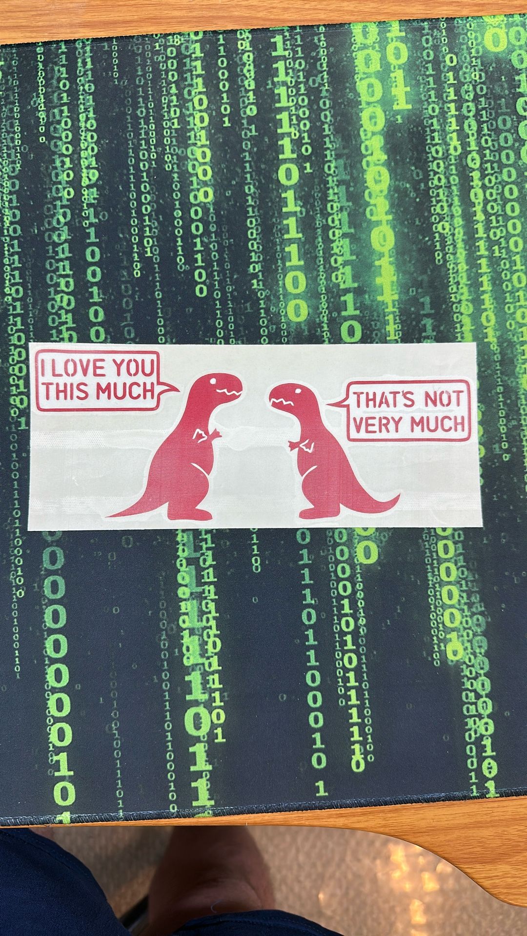 T Rex Funny Love Sticker. 8” Red