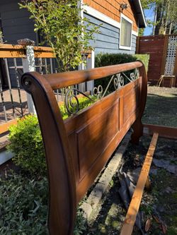 All Natural Oak Bed Frame. Antique Queen
