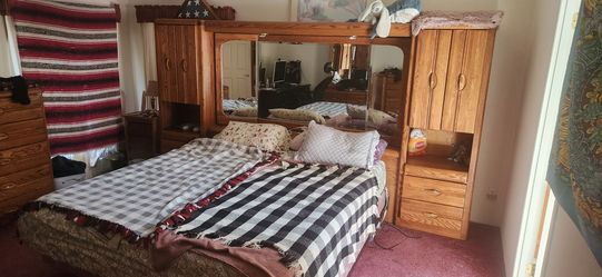 King size headboard and bed