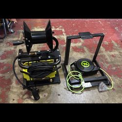 Car wash equipment  Frame, extension cord reel, hose reel, frame, pressure washer 
