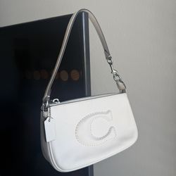 White Signature Nolita 19 Coach Purse 