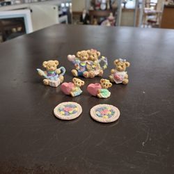 Vintage Mini Cherished Teddies Figurines W/Removable Heads By Enesco Created By Priscilla Hillman Lot Of 8