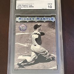 New York Yankees Mickey Mantle Graded 10 Baseball Card