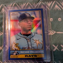 2025 topps heritage blue chrome refractor richie palacios #001/150