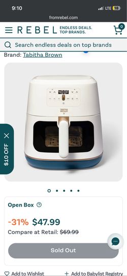 Like New Tabitha Brown 8qt Digital Air Fryer Cream
